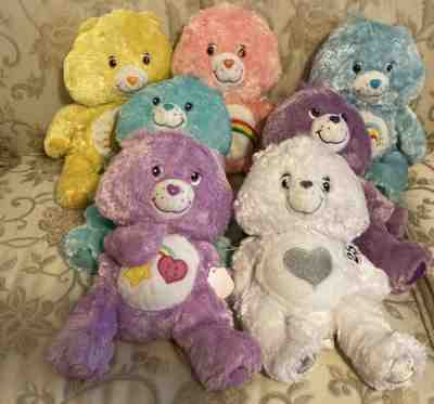 Vintage 2005 2007 Floppy Fluffy Care Bear Lot Of 7 Play A Long Share Funshine +