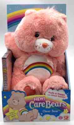 Care Bear Fluffy Floppy Strawberry Scented Cheer Bear With DVD 2006 NIB