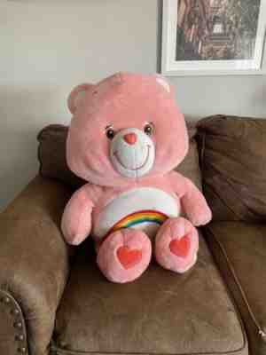 2003 Extra Large Jumbo Pink Rainbow Care Bear - 36 inch