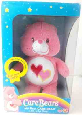 My First Care Bears Love-A-Lot Bear Plush Stuffed Animal Soft Chime NOS See Pics
