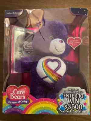 Care Bears Rainbow Heart 35th Anniversary Plush Purple Pride Bear LGBTQ NEW RARE