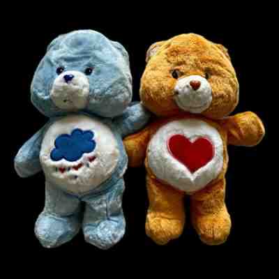 Vintage Rare 2002 Care Bears Blue Grumpy Bear 13â? Plush Rain Cloud & Tenderheart