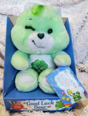 VINTAGE 80's Good luck Care Bear 13'' NEW IN ORIGINAL BOX W/ HANG TAG Plush