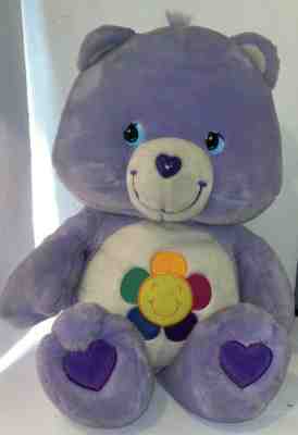 2003 Care Bear Play Along Harmony Purple Flower Plush Jumbo 28â?