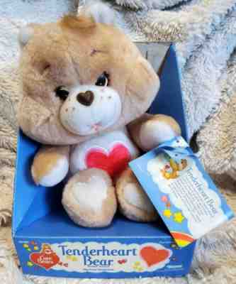 VINTAGE 80s Tenderheart Care Bear 13'' NEW IN ORIGINAL BOX W/ HANG TAG Plush