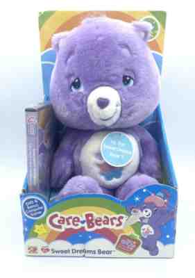 Care Bears Sweet Dreams Bear Purple Plush Stuffed Animal With DVD Game