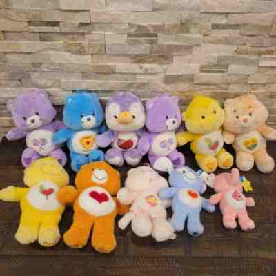 Vintage & early 2000s Care Bears Plush lot of 11 Stuffed Plush