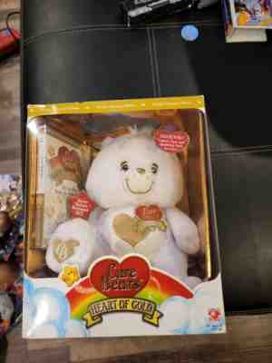 Care Bears Heart Of Gold Collectors Edition Teddy Bear Toy With DVD In Box