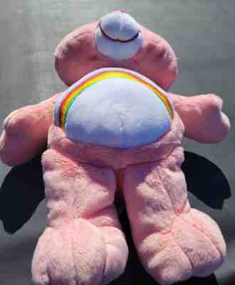 2002 CARE BEARS CHEER Bear Plush Rainbow pink Jumbo 30