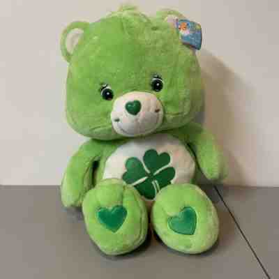 Care Bears Good Luck Bear 24â?Plush 2002 Stuffed Animal Shamrock Green Preowned