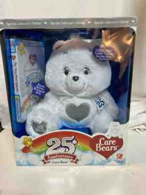 Care Bears 25th Anniversary Bear with DVD w/Swarovski Crystal Eyes New