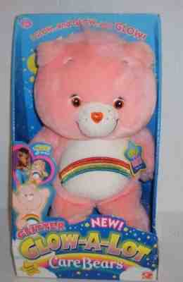 Glow A Lot CHEER Glitter Care Bears Rainbow Plush Figure Play Along BRAND NEW