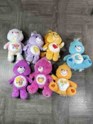 Lot of 7 Care Bears Small plush toys 9â? 2002-2005 Vintage