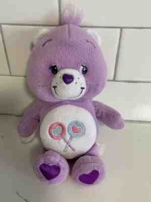 Care Bears Share Bear Stuffed Plush Animal 2003 Purple Lollipops 8