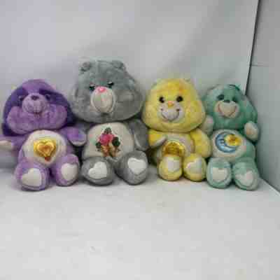Vintage 80s Care Bears Plush lot of 4 1983 1985 Kenner Stuffed Racoon