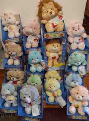 Vintage 80s Care Bears Plush lot of 16 Stuffed/NEW!!