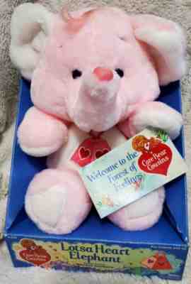 VINTAGE 80's Lots Heart Elephant Care Bear Cousin 13'' NEW IN BOX W/ TAG Plush