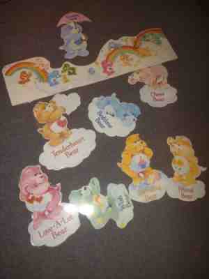 Rare Care Bears Vintage American Greeting Corp Large Plastic Wall Hangings Lot