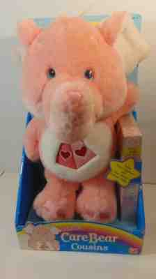 Care Bears Cousins Plush Lotsa Heart Pink Elephant 2004 NRFB w/ VHS