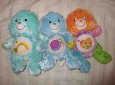 Rare Lot of Fluffy and Floppy Care Bears (Wish-A-Lot, Play-A-Lot, Work of Heart)