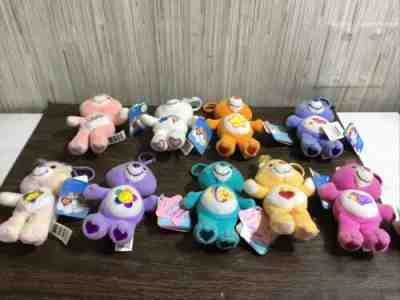 Collection of 9 Care Bears Plastic Clip On - All with tags