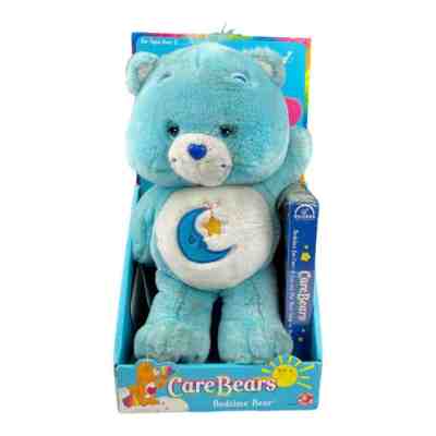 Care Bears Plush w/ VHS Movie BEDTIME Bear 2002 Cartoon Video