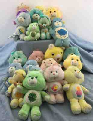 VTG LOT of 20 Care Bears Plush Bear Kenner Toys Good Luck Funshine Birthday Tugs