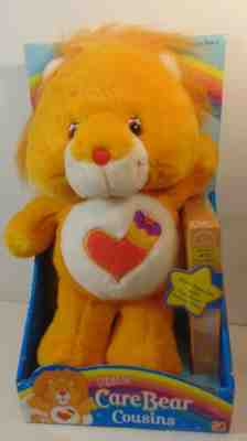 Care Bear Cousins Orange Brave Heart Lion Stuffed Toy Plush 12â? w VHS - Sealed
