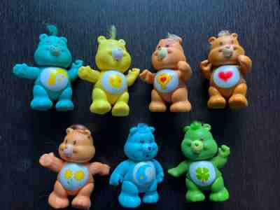 Vintage 1980s Care Bears Posable Figurines Lot Of 7