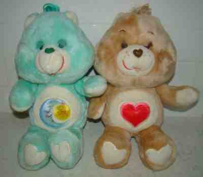 Lot 2 Vintage Kenner 1983 Care Bears Bedtime Tenderheart 13â? Plush Stuffed Moon