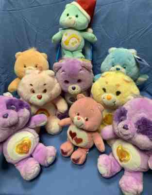 Vintage Lot Of 9 Care Bears Plush 1983 - 2004 Kenner Stuffed Animals Teddy Bear