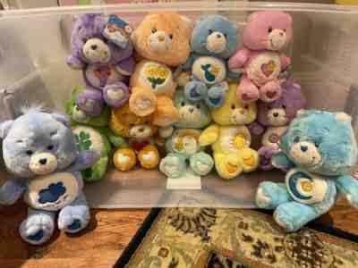 Large Lot of 11 Vintage Care Bear Plushes (2002). 3 New With Tags
