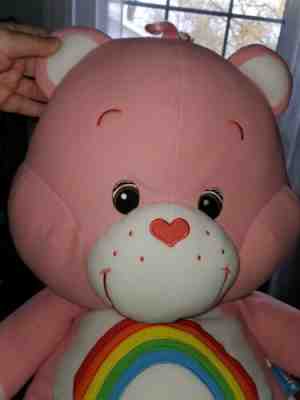 Care Bear Plush 2002 Cheer Bear Pink Rainbow Large 27â? Jumbo Stuffed Animal