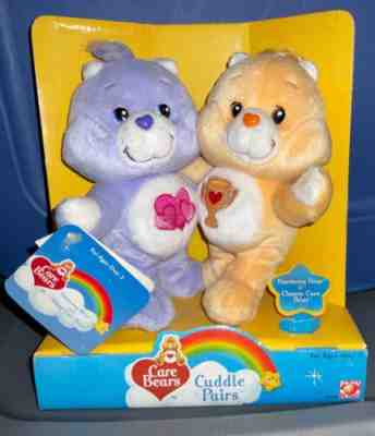 Care Bears 7” Cuddle Pairs Take Care Bear and Birthday Bear 2004 Play Along  New