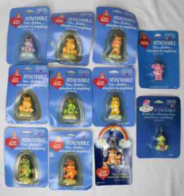 Lot Of 11 Vintage American Greetings Care Bears Attachable Keychain Accessories