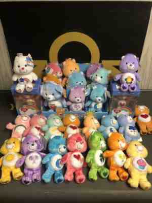 Lot of 28 Care Bears with Cousins Plush Lot Collection 2002 2003 With Display