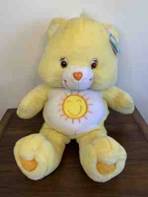 2002 Care Bear Jumbo Plush 26â? Yellow Sunshine Funshine RETIRED VINTAGE NWT