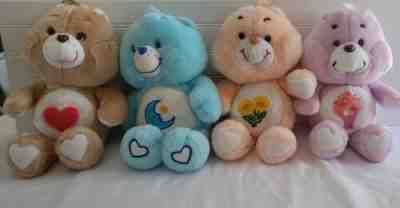 Care Bear Plush VTG Lot Of 4 Tender Heart, Share Bear, Friend Bear, Bedtime Bear