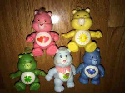 Vintage 1983 1984 Care Bears PVC Poseable Figures Toy Lot Lucky Clover Grumpy ++