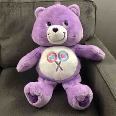 2003 Share Care Bear Plush Jumbo Purple Lollipop 24â? - 26