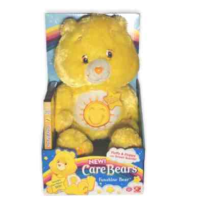 2006 Funshine Care Bear Fluffy And Floppy Sweet Scents Plush Bear With DVD NEW