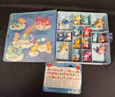 Vintage 1980's Care Bears Lot of 16 Figures Miniatures in Collector Case +card