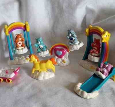 Vintage Care Bears Teeter Totter, Horse, and Swings, Wagon Slide Playground Set