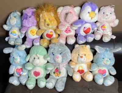 Lot of 11 Vintage 1983-1984 Care Bears & Care Bear Cousins Plush Stuffed Toys