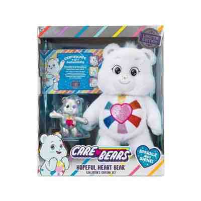 Care Bears Sparkle & Shine Hopeful Heart Bear Collector's Edition Set W/COA NIB