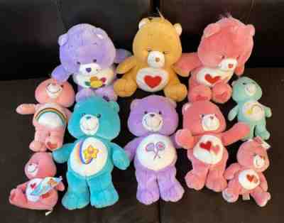 Lot of 10 Vintage Early 2000's Care Bears Plush Stuffed Toys - Hugger, Talking