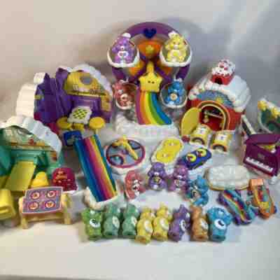 CARE BEARS Huge Lot from 2003 Ferris Wheel Play Sets Houses Playground Figures