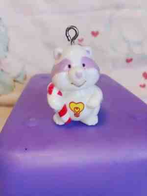 Vintage 80s Care Bear Cousins Bright Heart Racoons Christmas Charm Ornament 1.5