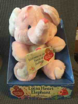 New! Boxed Vintage Kenner Care Bear Cousins 1985 Lotsa Heart Elephant Plush