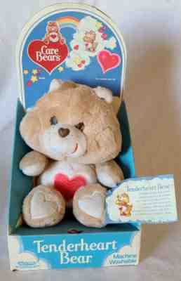 Vintage NIB Tenderheart Bear 1982 1983 Care Bears 60180 Kenner plush w/tag box
